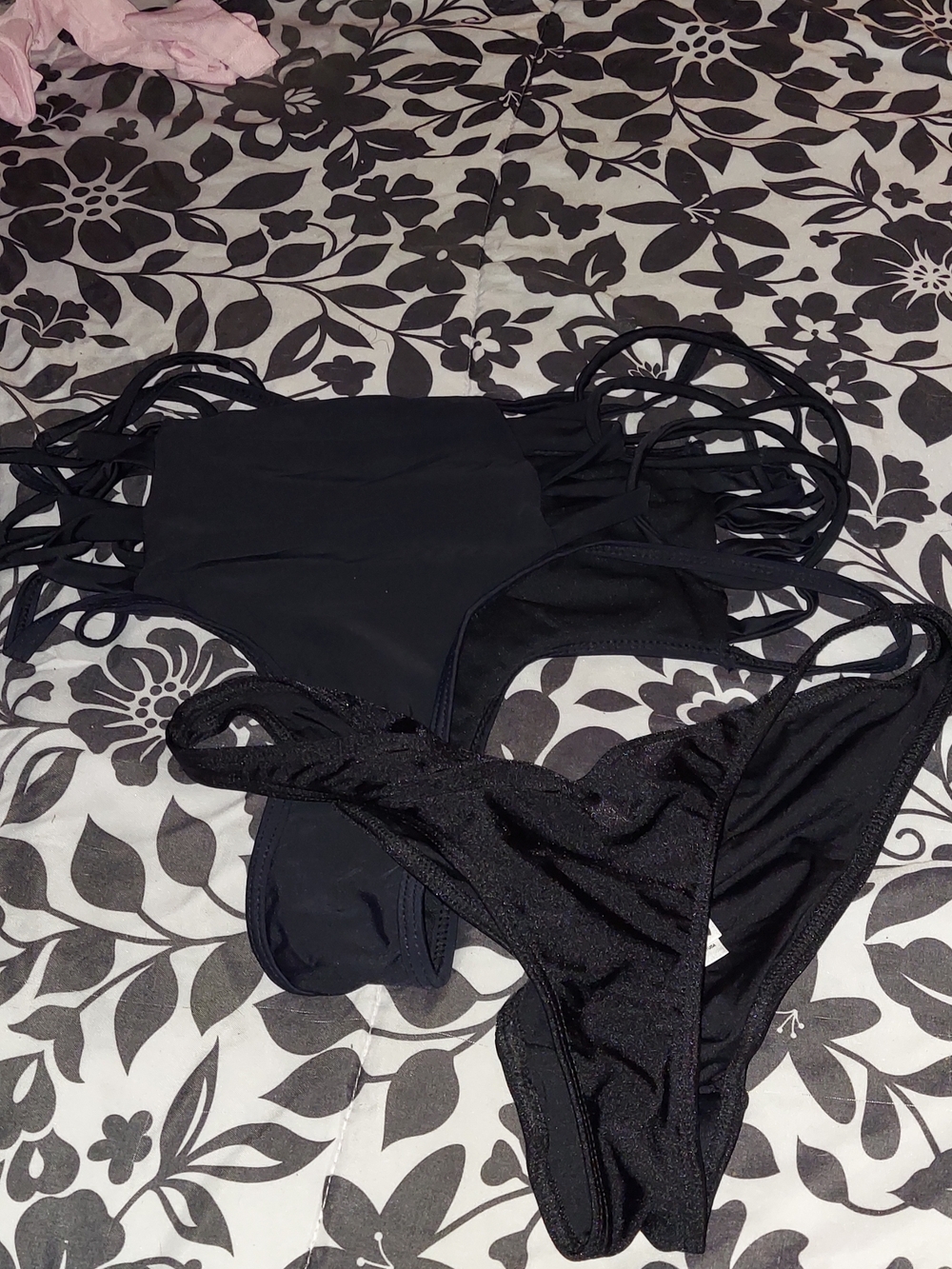 American Apparel Black Strappy Bikini Bottom